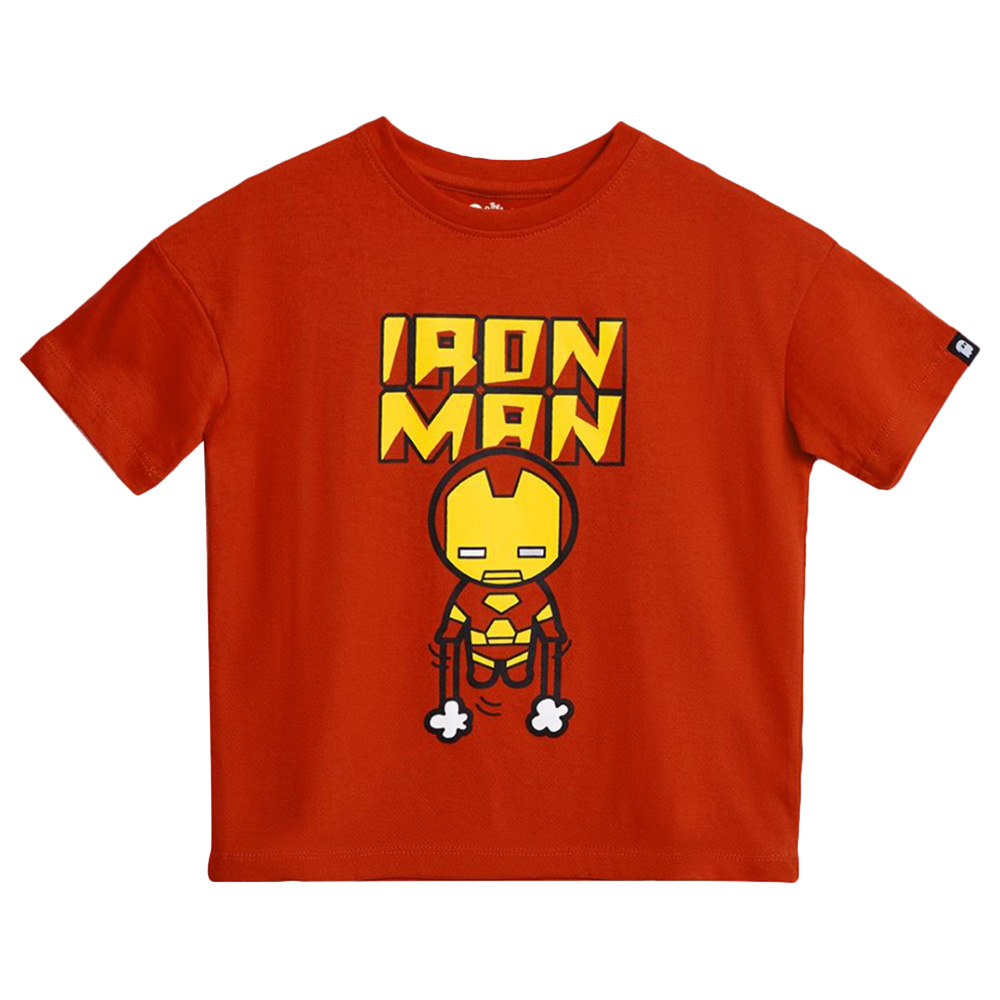 The Souled Store - Official Iron Man Oversized T-Shirt - Red