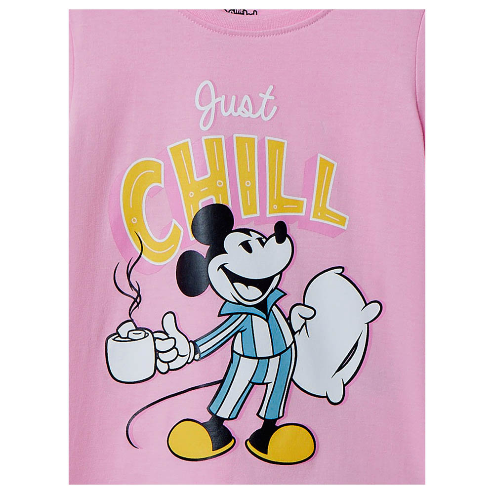 The Souled Store - Girls Mickey Just Chill Graphic T-Shirt - Pink