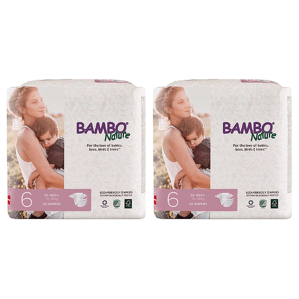 Bambo Nature Eco-Friendly Diapers, Size 6, 16+Kg, 48 Diapers,Value Pack