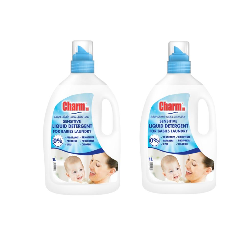 Charmm Sensitive Liquid Detergent For Baby's Laundry - 1 L - 2pcs