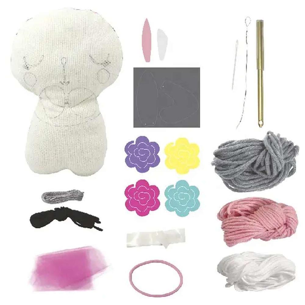 Sew Star - Punch Handmade Crochet Embroidery Mini Rabbit Doll Kit