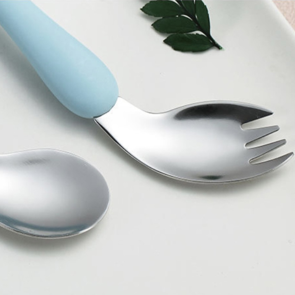 Highland Blue Baby Spoon & Fork Kid's Cutlery With Case