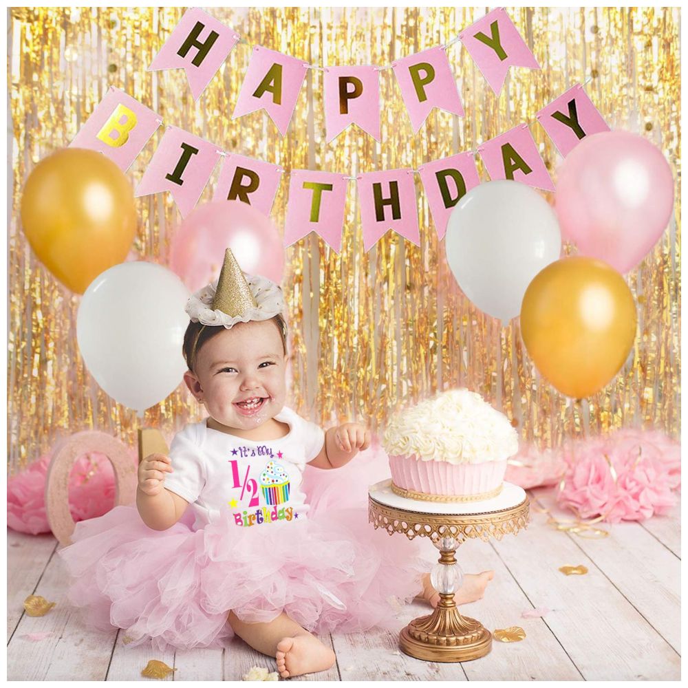 Highland - Pink Happy Birthday Banner 