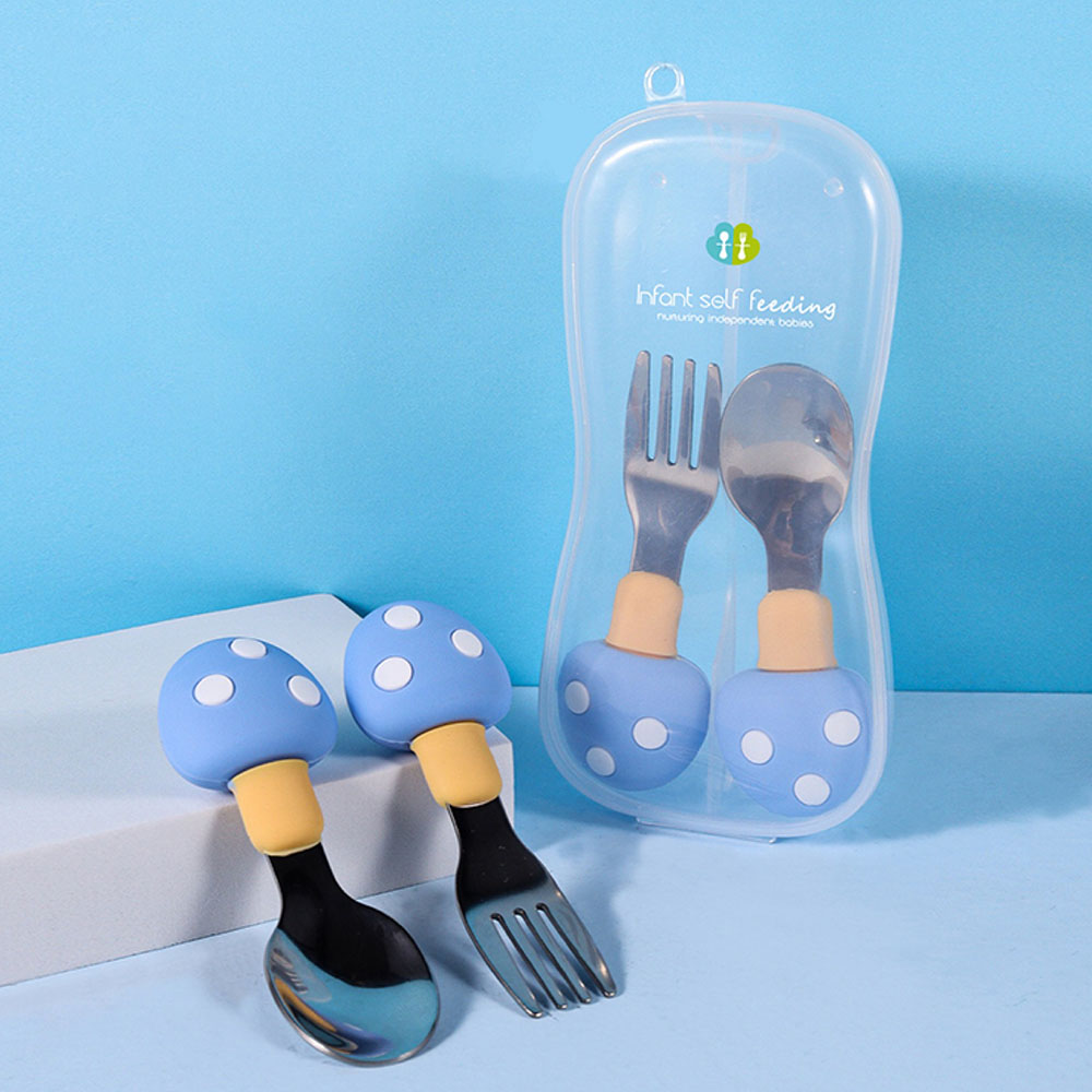 Highland Baby Spoon & Fork Cutlery With Case - Blue