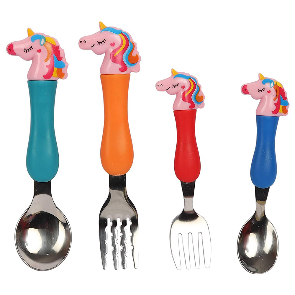 Highland Unicorn Theme Kid's Cutlery Set - 4pcs