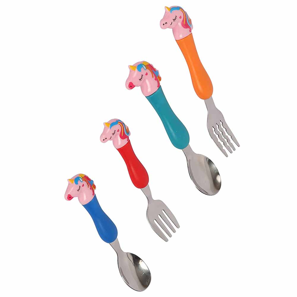 Highland Unicorn Theme Kid's Cutlery Set - 4pcs