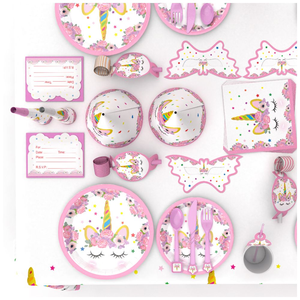 Highland - Unicorn Theme Disposable Tableware Set - 122pcs