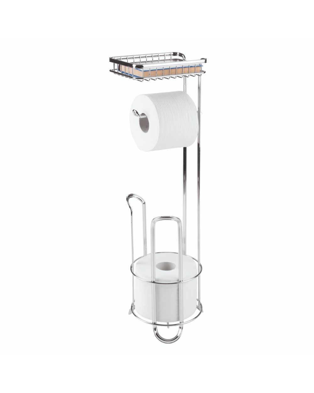 Inter Design - York Lyra Roll Stand Plus With Shelf - Chrome