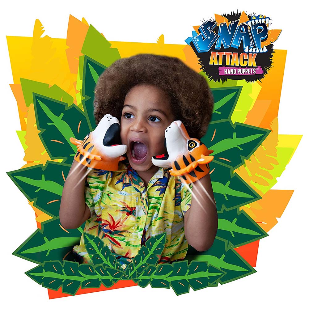 Deluxe Base - Snap Attack Hand Puppet - Tiger - Color May Vary