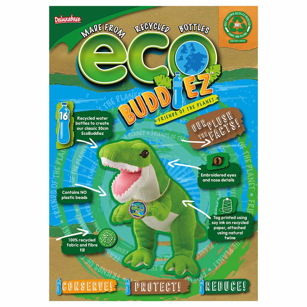 Deluxe Base - Eco Buddiez - T-Rex - Medium - Green/White