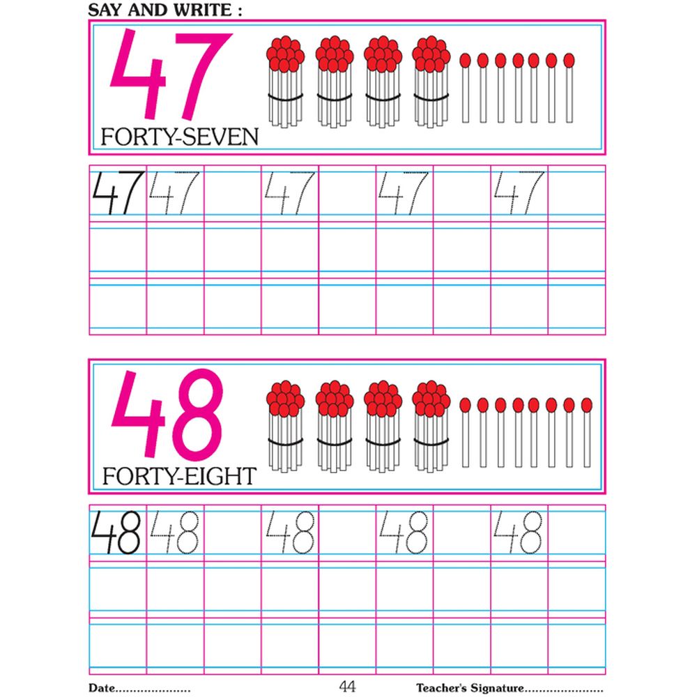 Number Writing Book 1 - 50