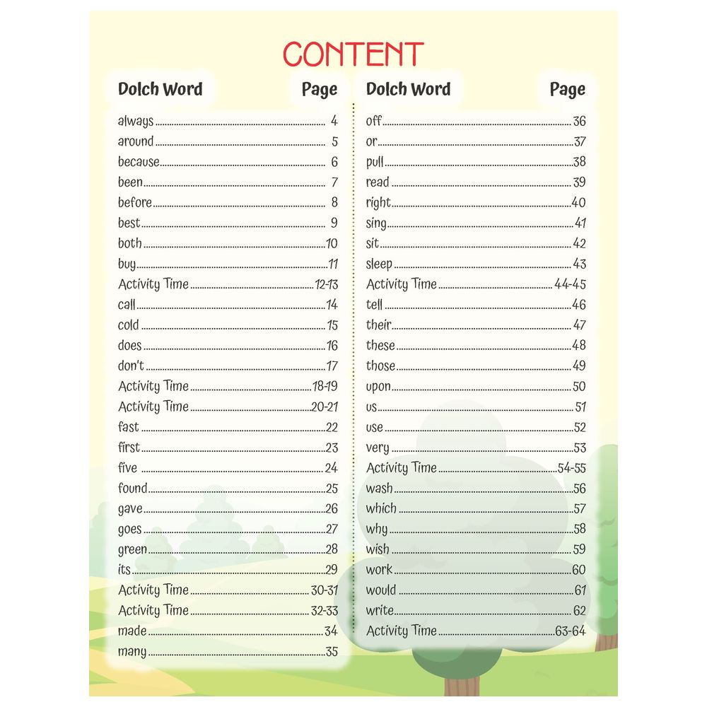Dolch Sight Words Level 4