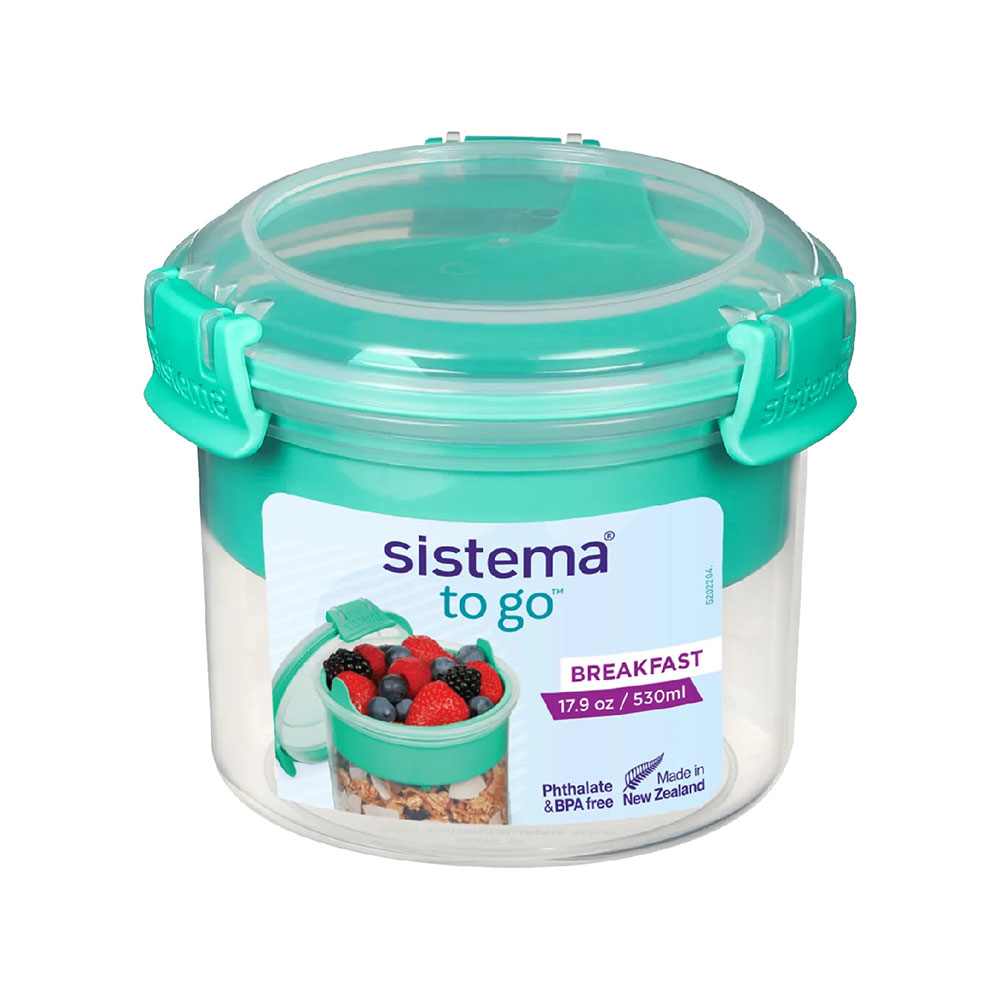 Sistema - Breakfast Bowl To Go With Clip - 530ml - Green