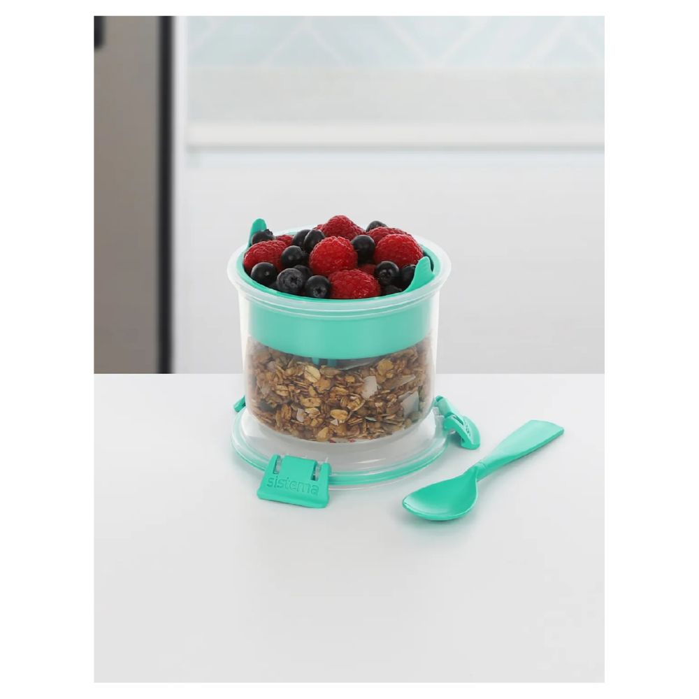 Sistema - Breakfast Bowl To Go With Clip - 530ml - Green