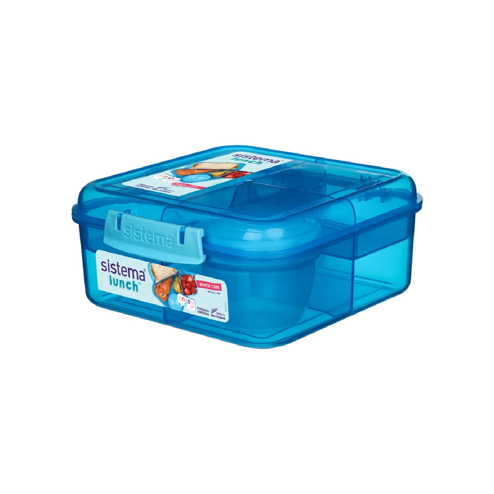 Sistema - Bento Cube Lunch Box - 2 Compartment - 1.25L - Blue