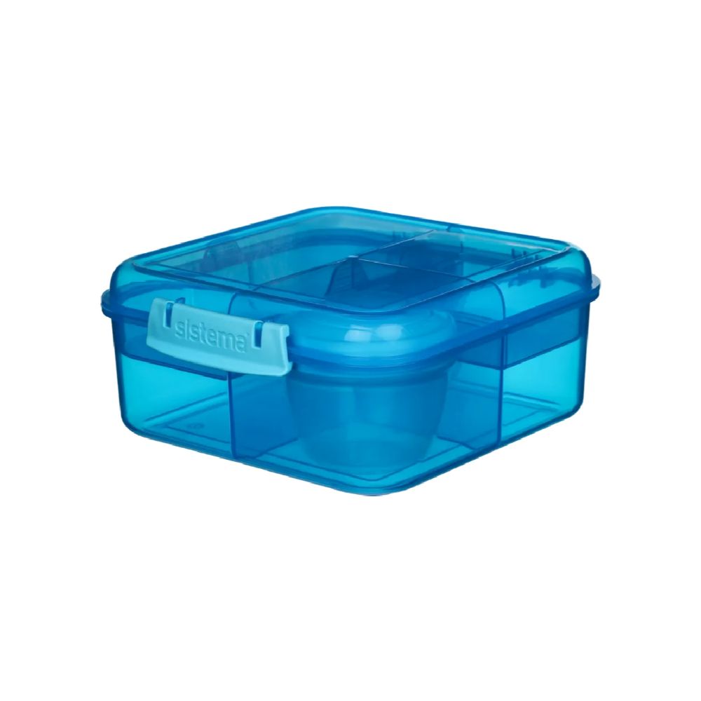 Sistema - Bento Cube Lunch Box - 2 Compartment - 1.25L - Blue