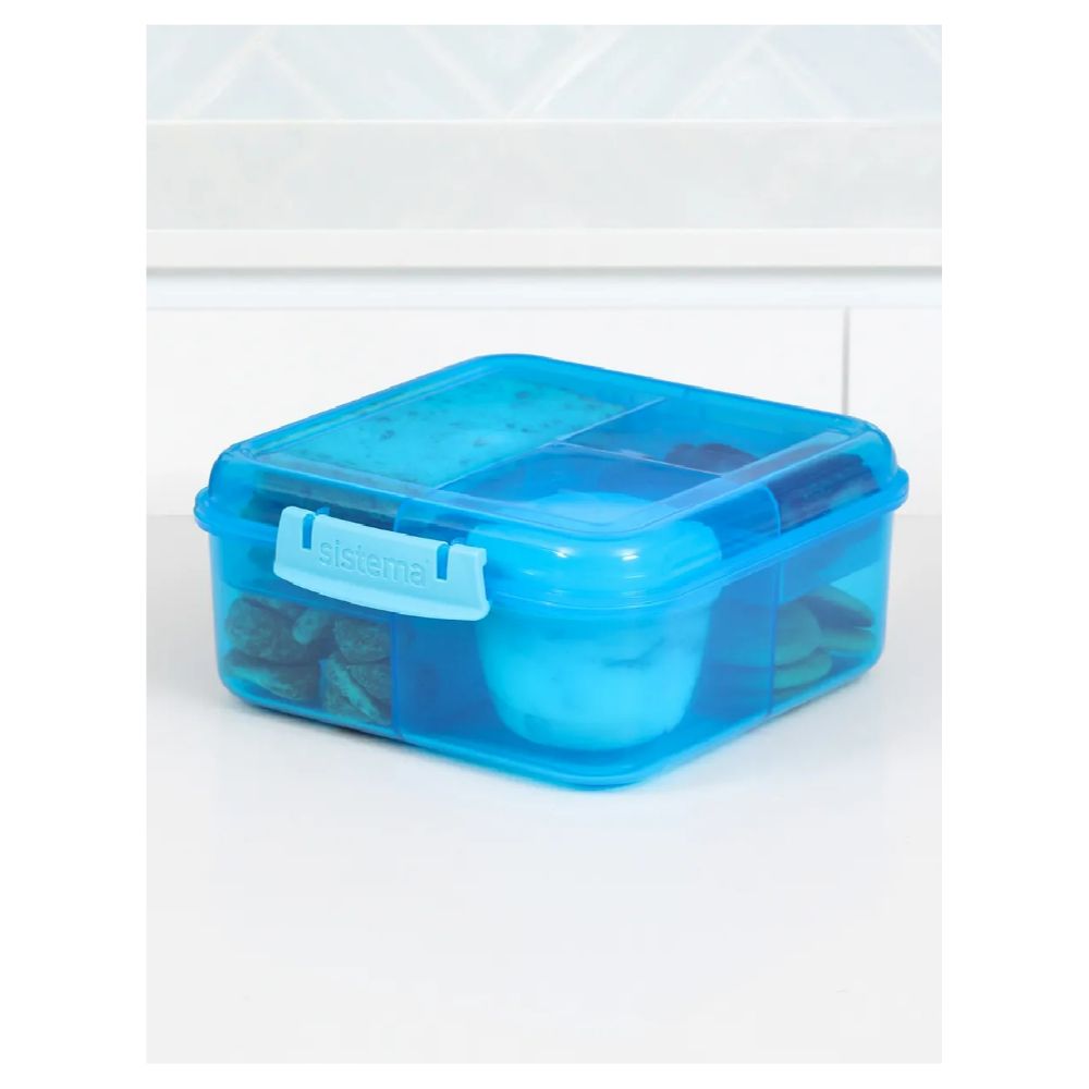 Sistema - Bento Cube Lunch Box - 2 Compartment - 1.25L - Blue