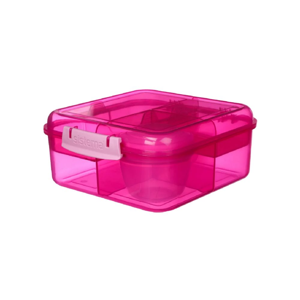 Sistema - Bento Cube Lunch Box - 2 Compartment - 1.25L - Pink