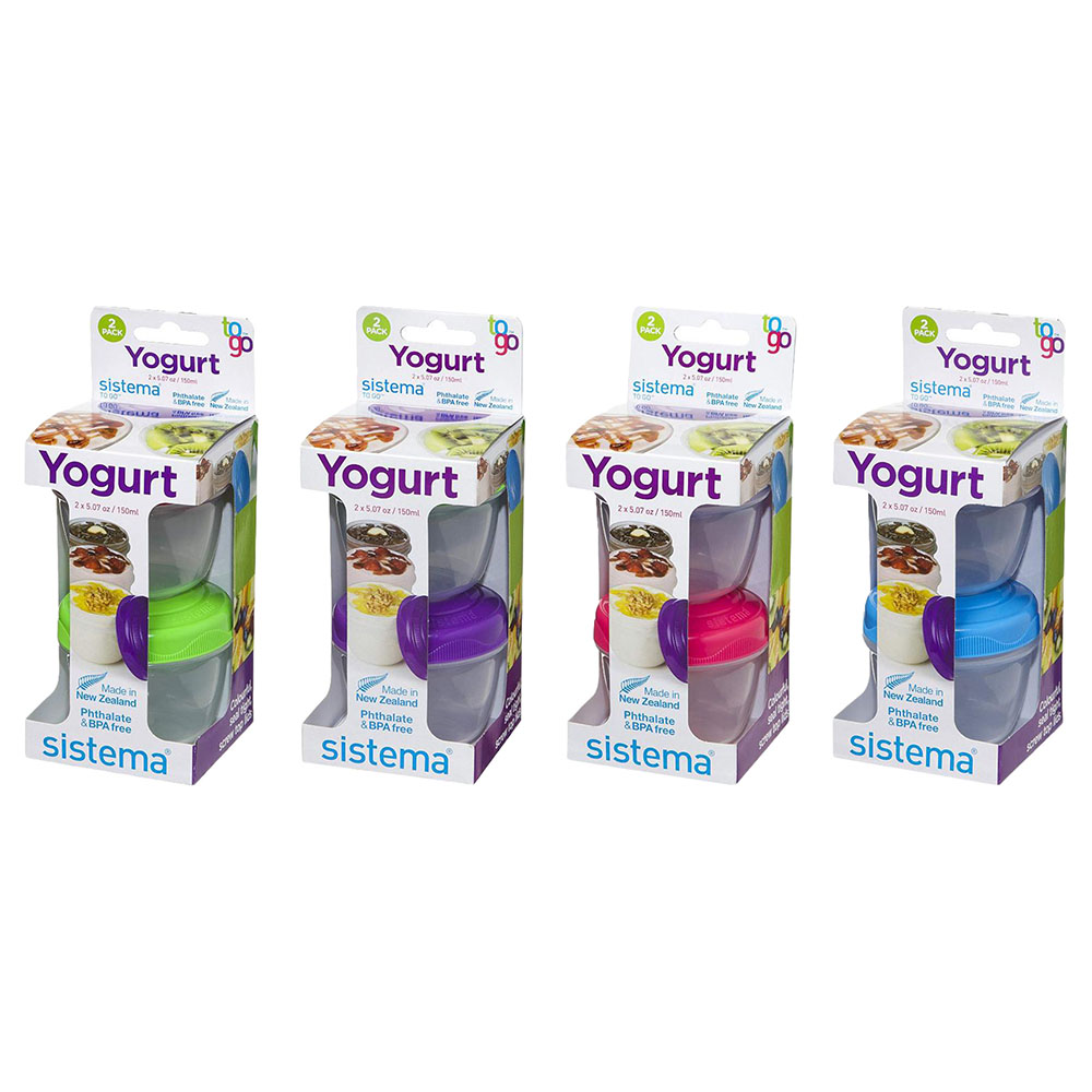 Sistema - Yogurt To Go Containers - Pack Of 2 - 150ml - Color May Vary