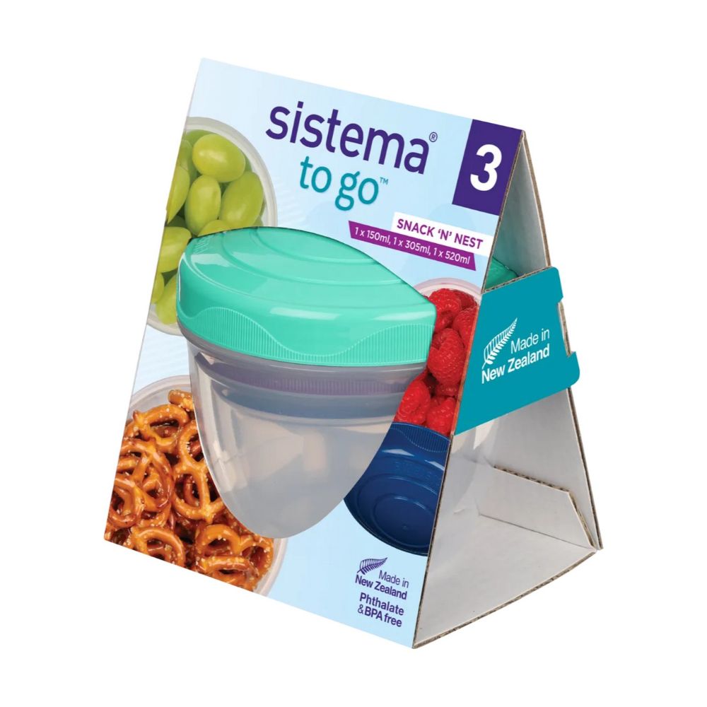 Sistema - Snack N Nest To Go Inner Containers - 3Pcs - Color May Vary