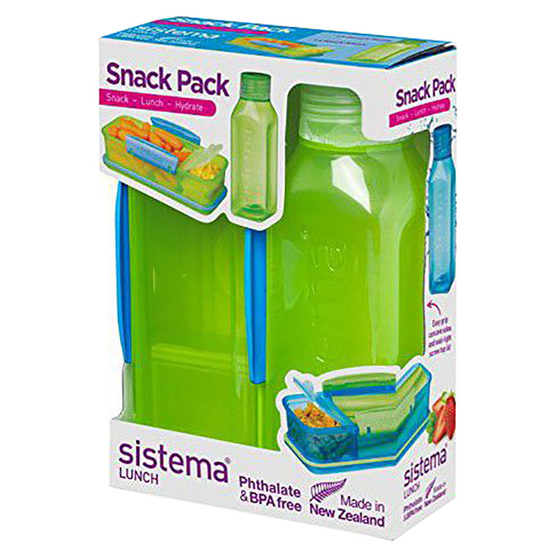 Sistema - Snack Pack Bottle And Container - Green