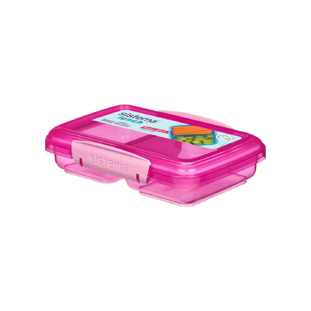 Sistema - Small Split 2 Compartment Lunch Box - 350ml - Pink