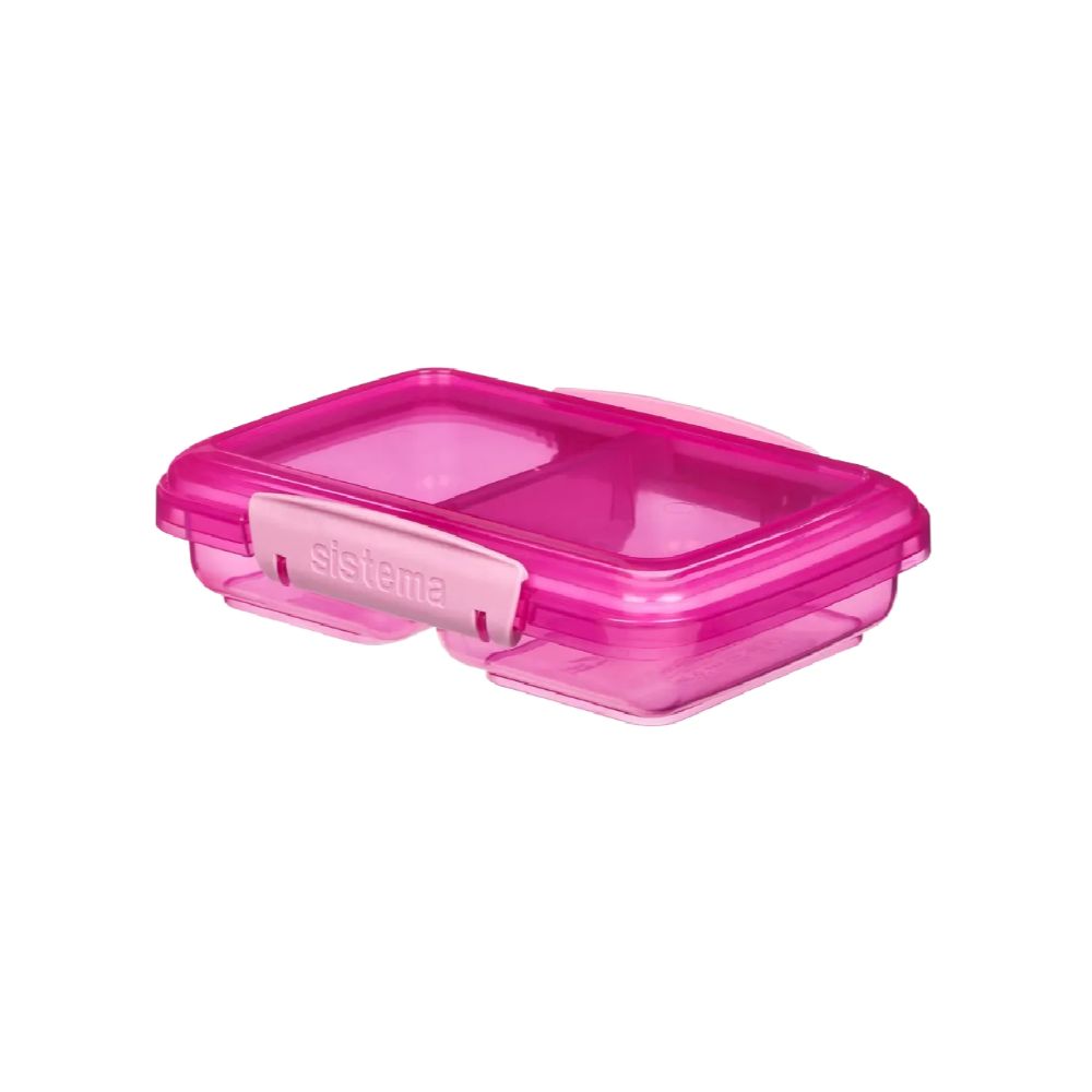 Sistema - Small Split 2 Compartment Lunch Box - 350ml - Pink