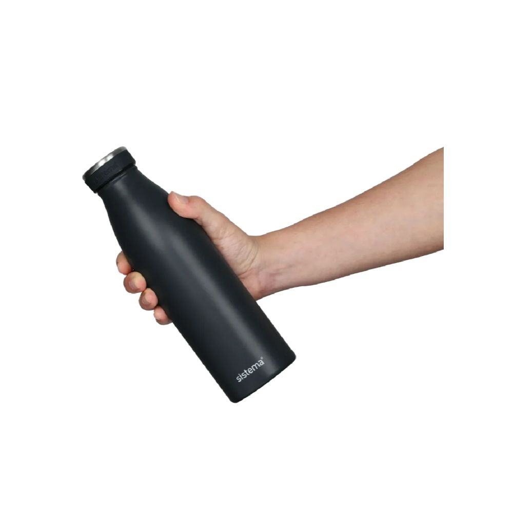 Sistema Stainless Steel Bottle - Black - 500ml