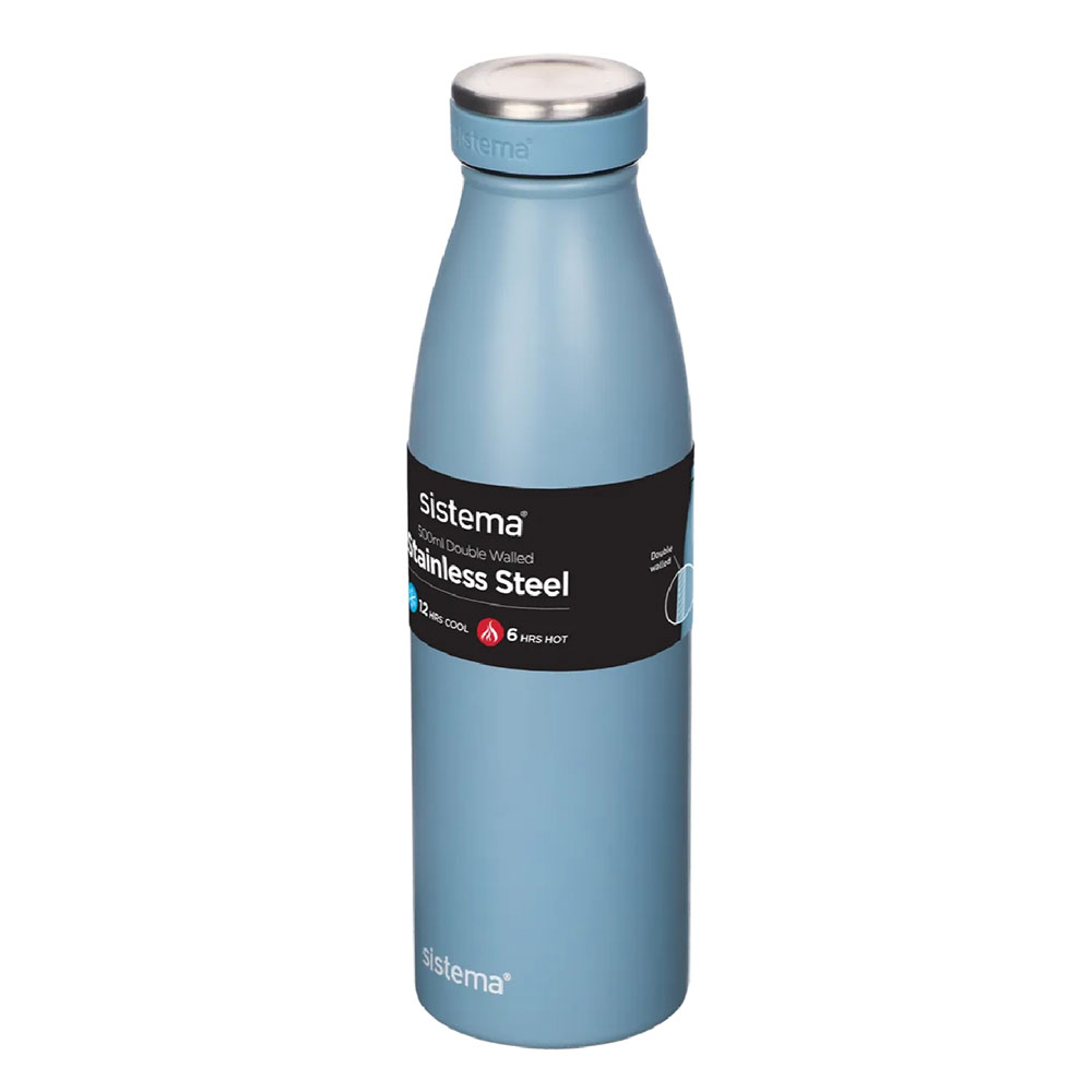 Sistema Stainless Steel Bottle - Light Blue - 500ml