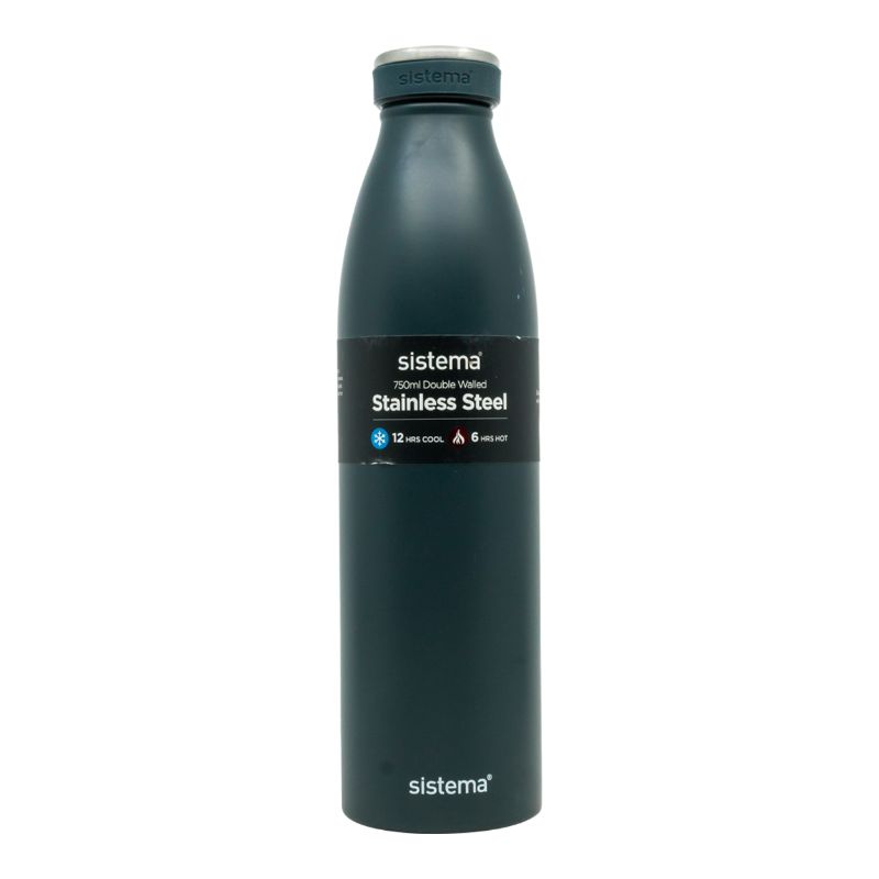 Sistema Stainless Steel Bottle - Black - 750ml
