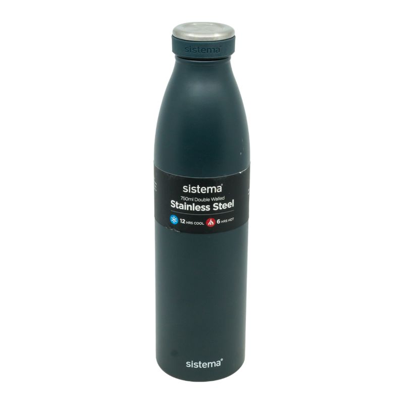 Sistema Stainless Steel Bottle - Black - 750ml