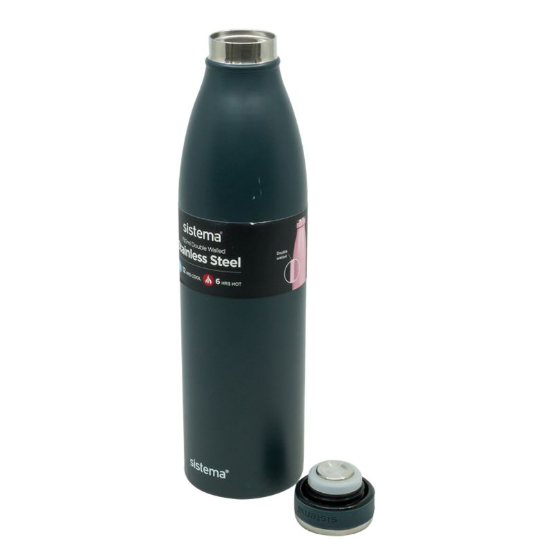 Sistema Stainless Steel Bottle - Black - 750ml