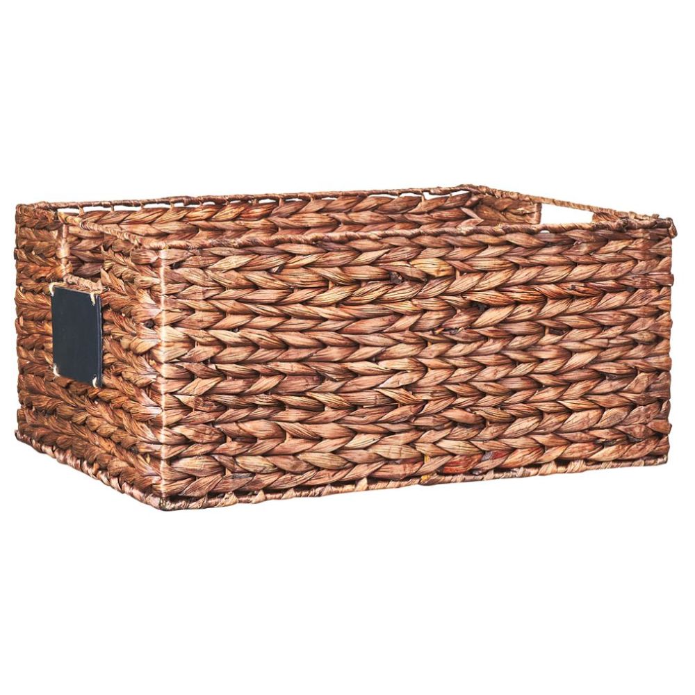 Homesmiths - Mocha Water Hyacinth Bin With Handle - Large