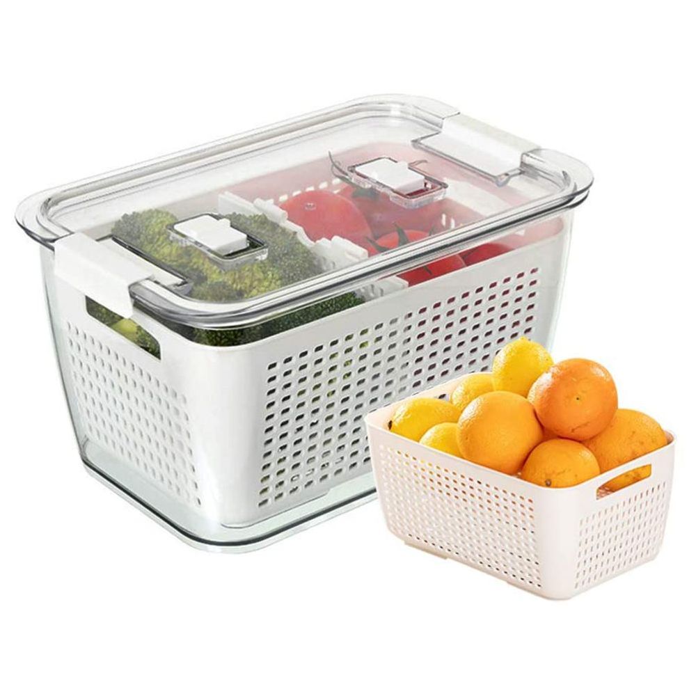 Homesmiths - Fridge Storage Container With Fruit Basket - S