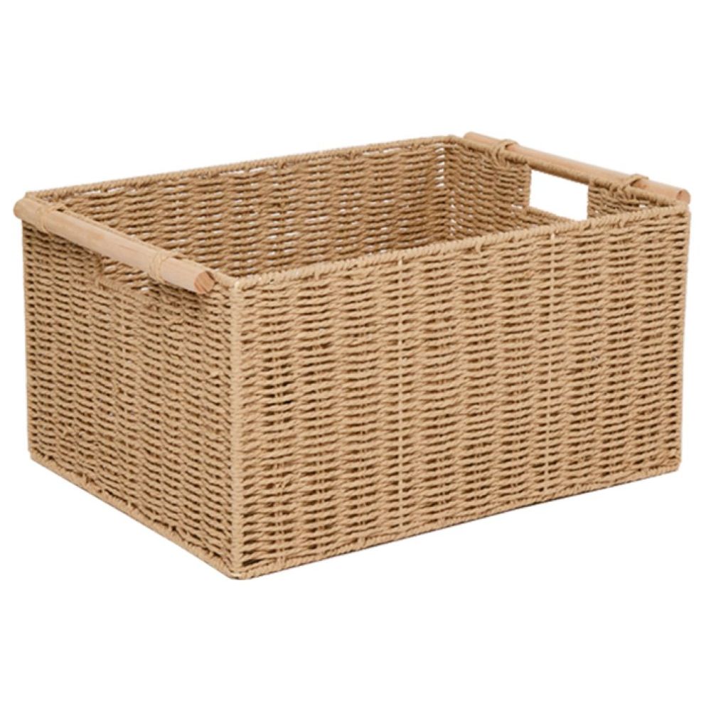 Homesmiths - Small Storage Basket With Wooden Handle