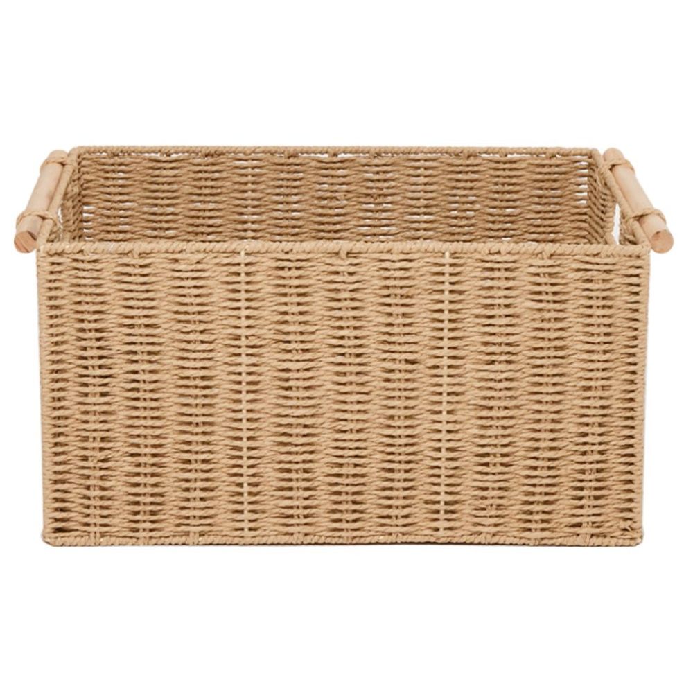 Homesmiths - Small Storage Basket With Wooden Handle