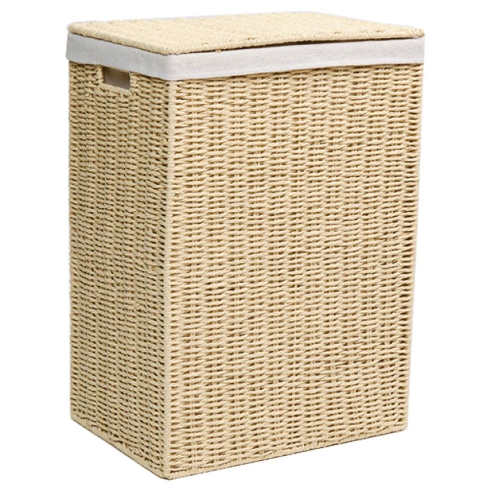 Homesmiths - Small Laundry Hamper With Liner - Natural