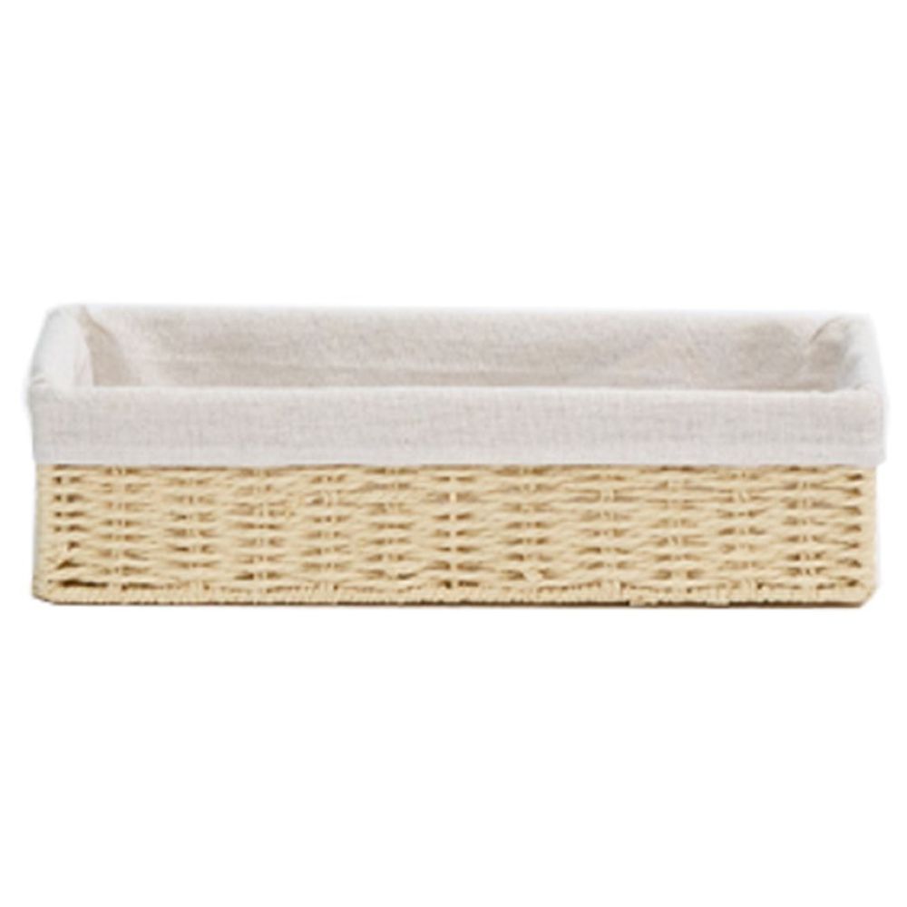 Homesmiths - Storage Basket With Liner 32x10x8cm - Natural