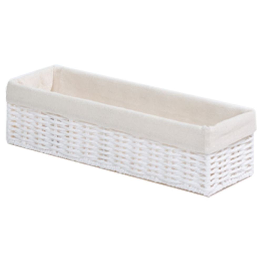 Homesmiths - Storage Basket With Liner 32x10x8cm - White