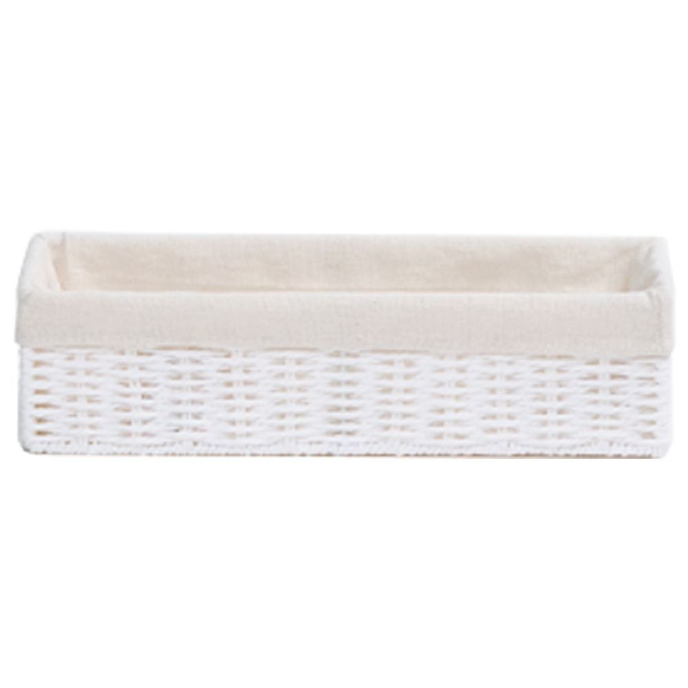 Homesmiths - Storage Basket With Liner 32x10x8cm - White