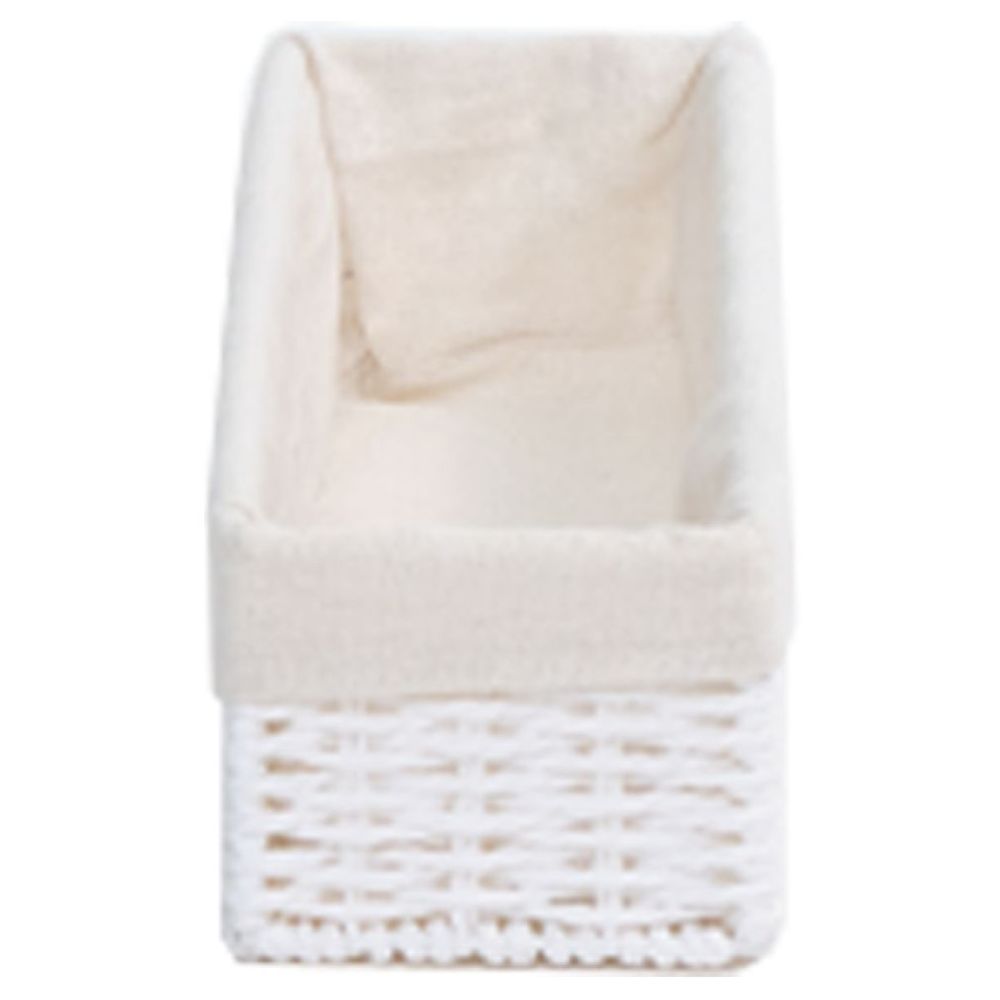 Homesmiths - Storage Basket With Liner 32x10x8cm - White