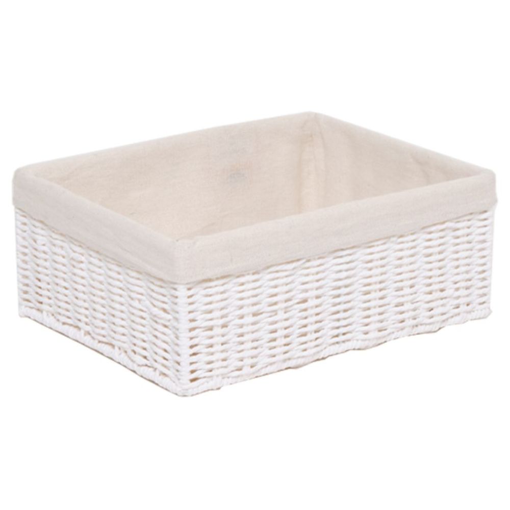 Homesmiths - Small Storage Basket With Liner - White