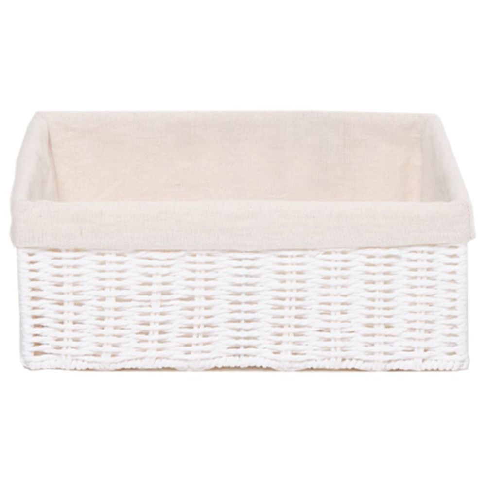 Homesmiths - Small Storage Basket With Liner - White