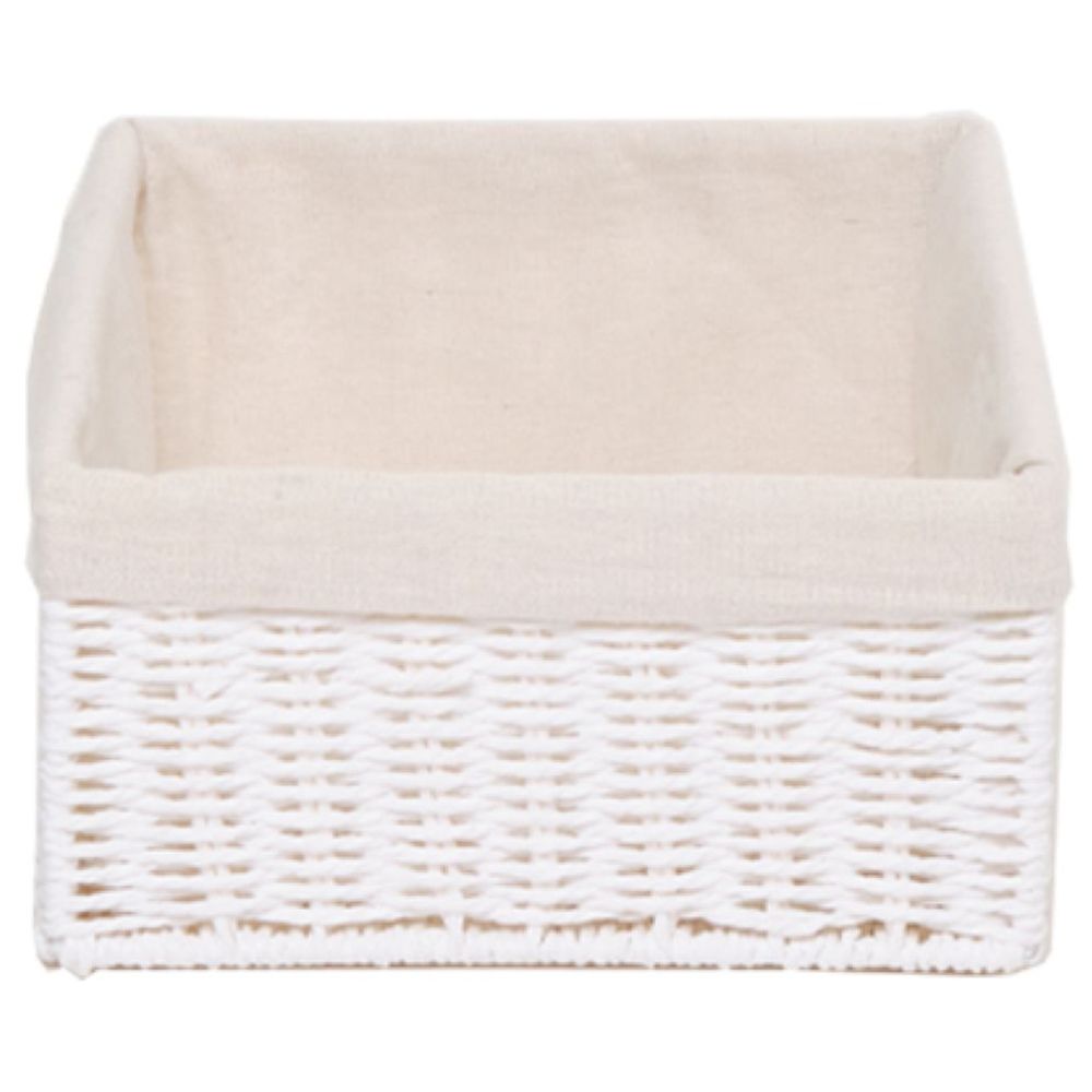 Homesmiths - Small Storage Basket With Liner - White