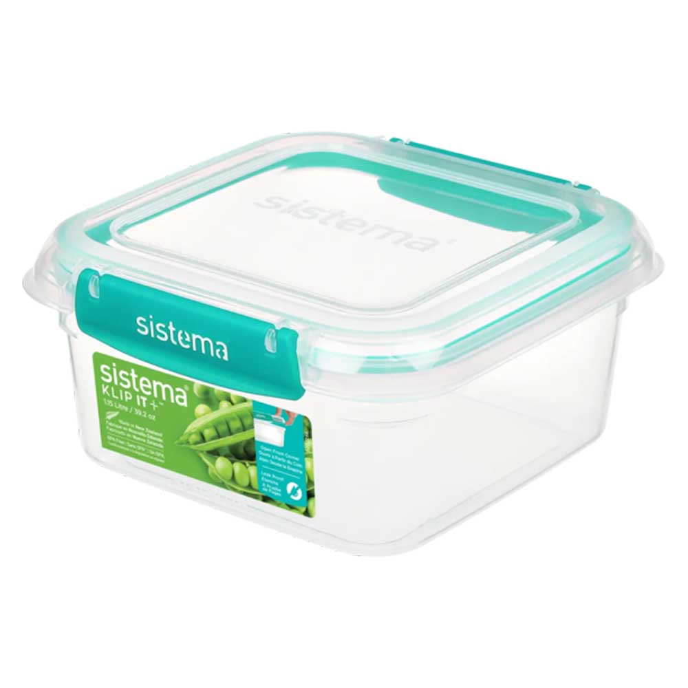 Sistema - Square Klip It Plus Container - 1.15L - Minty Teal