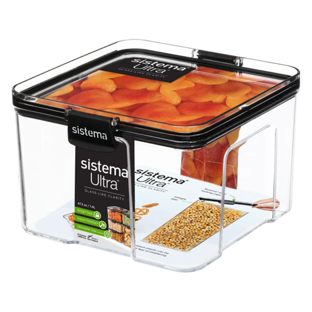 Sistema - Large Tritan Ultra Square Container 1.4L - Clear