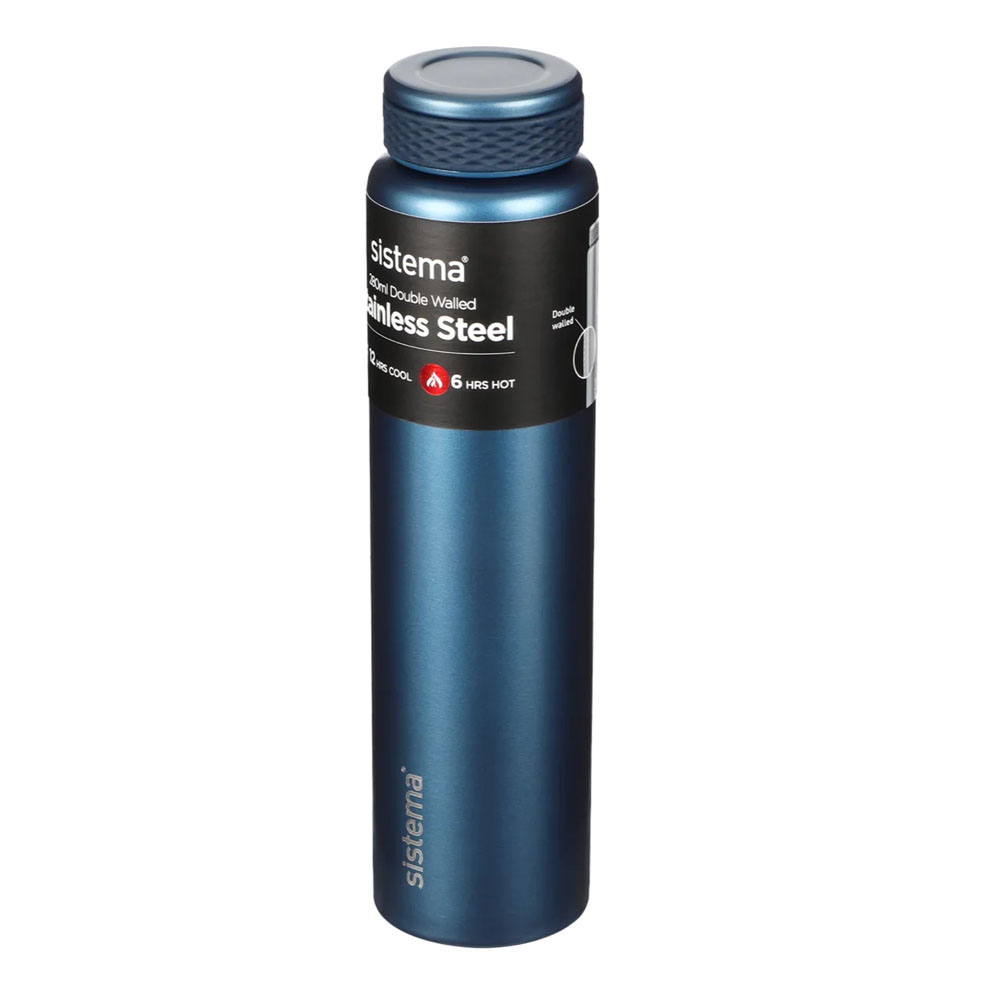 Sistema - Chic Stainless Steel Bottle - Blue - 280ml