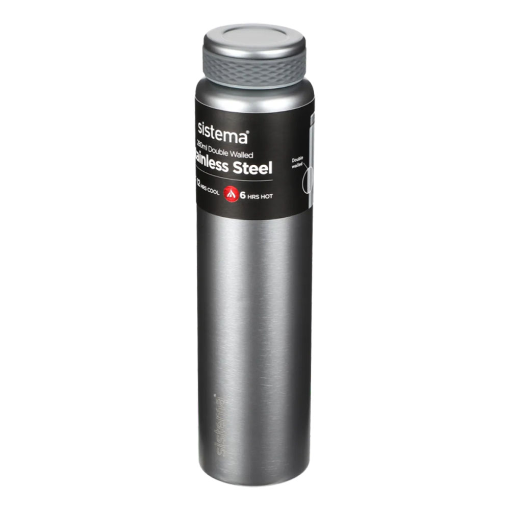 Sistema - Chic Stainless Steel Bottle - Silver - 280ml