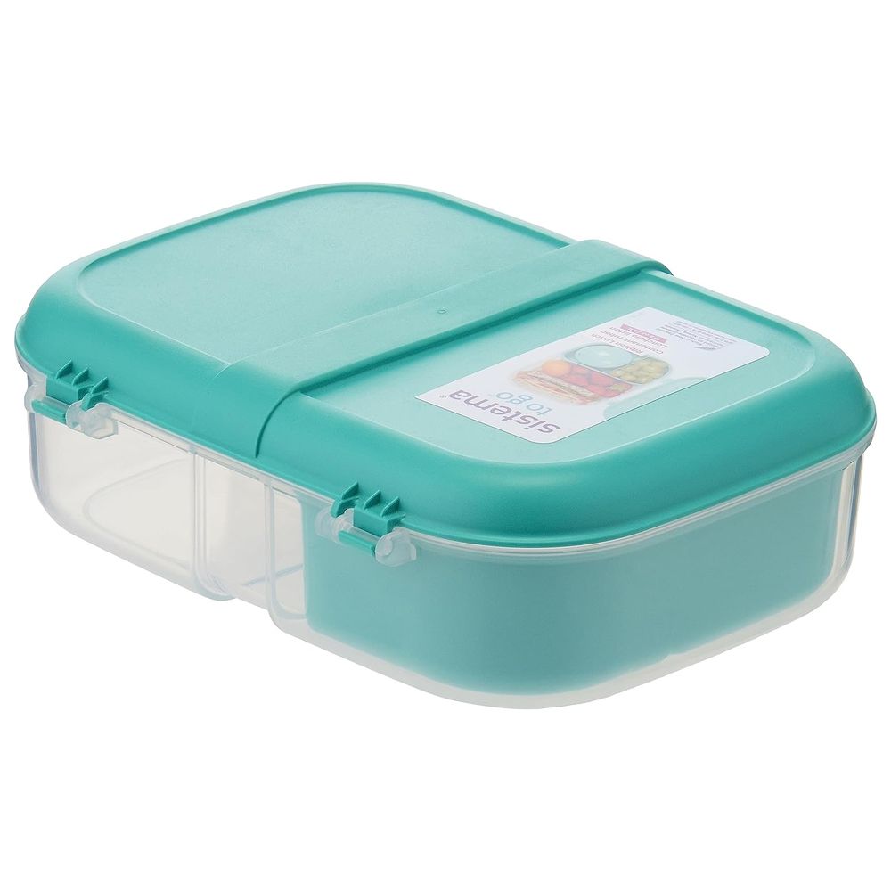 Sistema - 3 Compartment Ribbon To Go Lunch Box - Teal - 1.1L