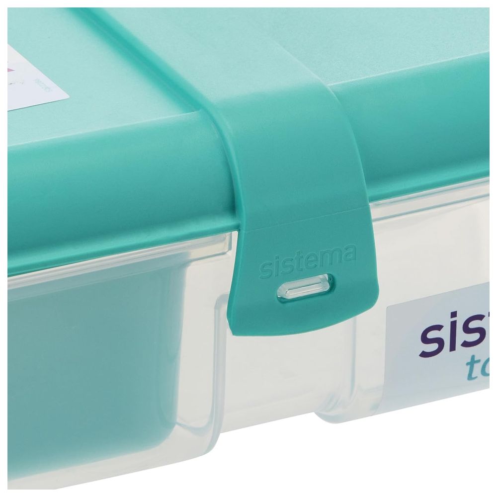 Sistema - 3 Compartment Ribbon To Go Lunch Box - Teal - 1.1L